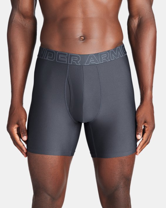 Men's UA Performance Tech™ Mesh 6" 3-Pack Boxerjock® in Gray image number 0